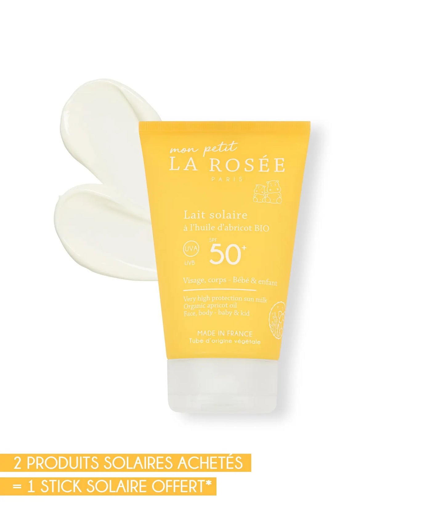 LA ROSEE LAIT SOLAIRE SPF50+ à l'Huile d'Abricot BIO - 150ml
