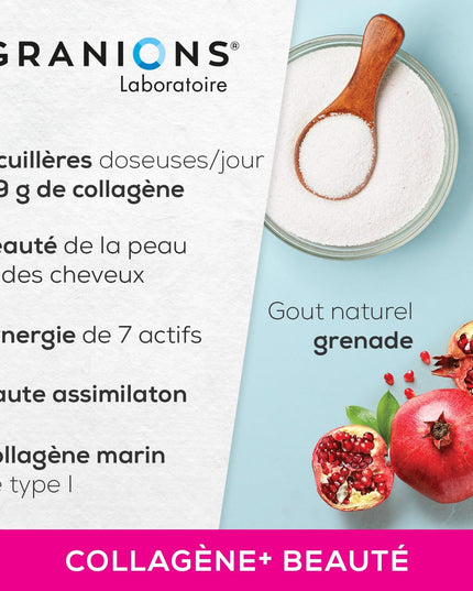 GRANIONS COLLAGENE + BEAUTE Peau et Cheveux - Poudre Parfum Grenade 275g