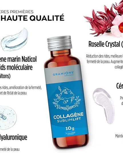 GRANIONS COLLAGENE + ANTI-ÂGE Sublimlift Goût Pêche - 10 Shots