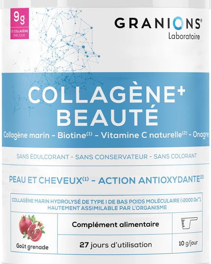GRANIONS COLLAGENE + BEAUTE Peau et Cheveux - Poudre Parfum Grenade 275g