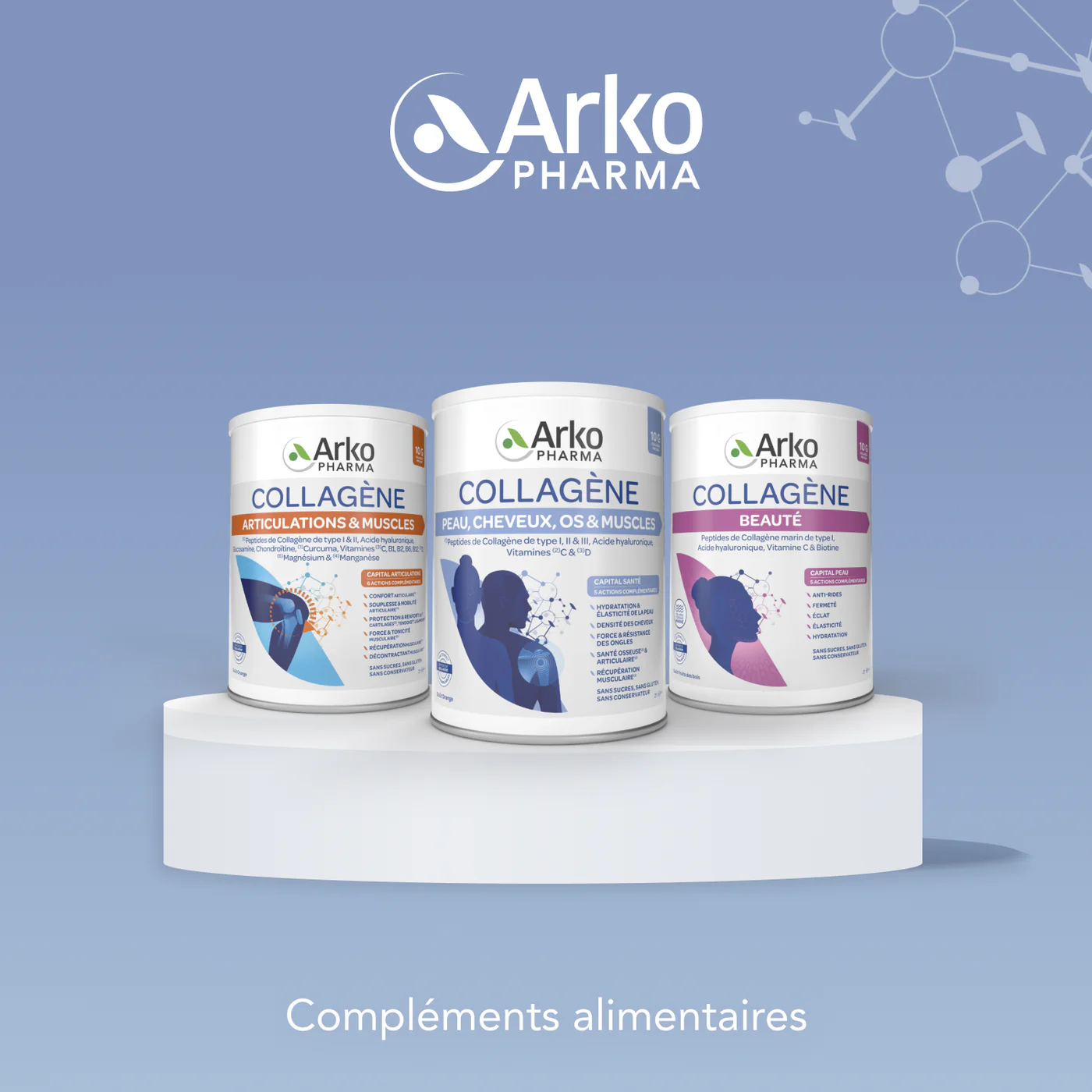 ARKOPHARMA COLLAGÈNE Peau Cheveux Os et Muscles - Poudre 260g