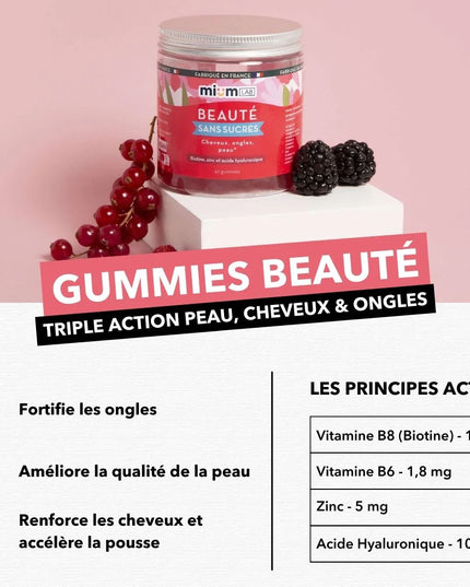 MIUM LAB CHEVEUX ET ONGLES Sans Sucre - 42 Gummies
