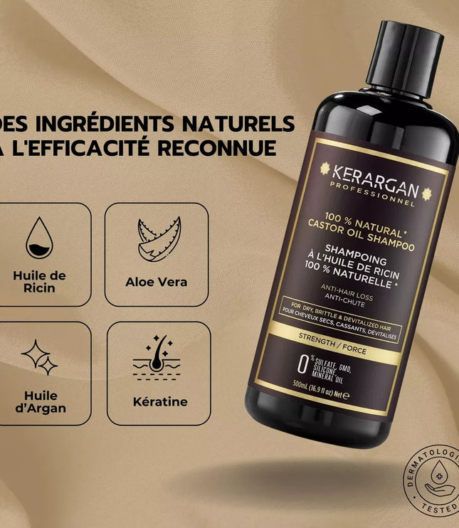 Kerargan - Shampoing Anti-Chute à l'Huile de Ricin - 500ml