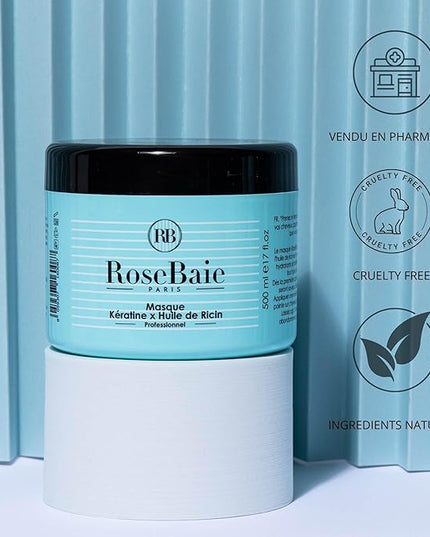Gamme Ricin Rosebaie Kit Kératine Et Huile De Ricin, Éléments Hydratants