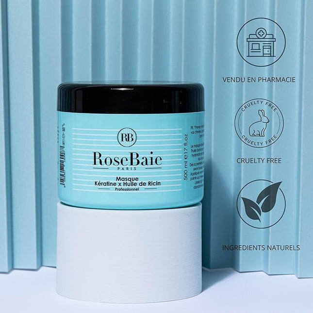 Gamme Ricin Rosebaie Kit Kératine Et Huile De Ricin, Éléments Hydratants