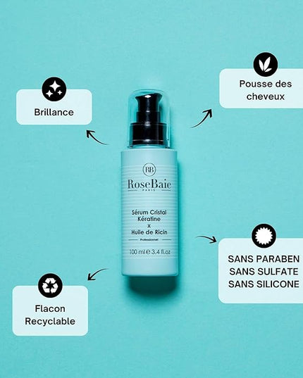 Gamme Ricin Rosebaie Kit Kératine Et Huile De Ricin, Éléments Hydratants