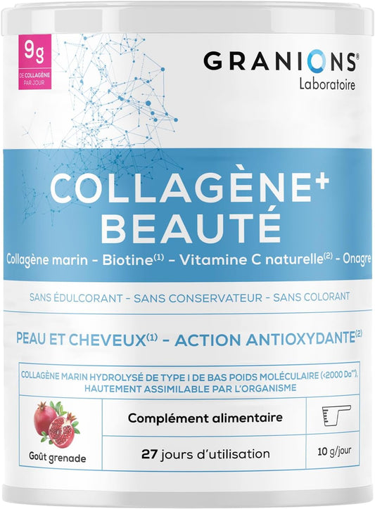 GRANIONS COLLAGENE + BEAUTE Peau et Cheveux - Poudre Parfum Grenade 275g