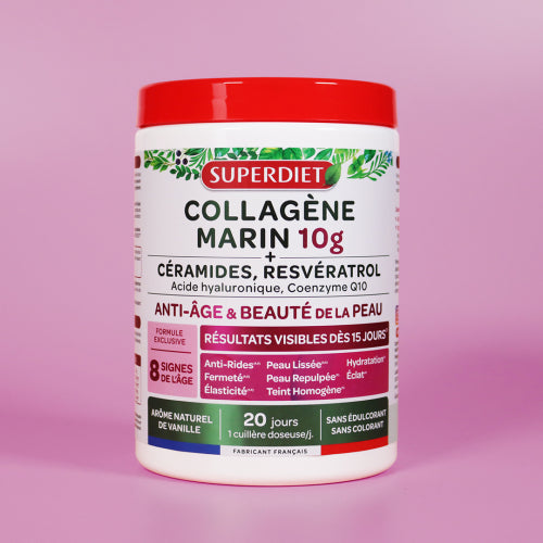 SUPERDIET COLLAGÈNE MARIN 10G Anti-Âge et Beauté de la Peau Arôme Vanille - 210g