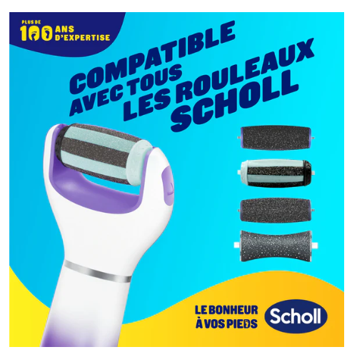 SCHOLL VELVET SMOOTH Râpe électrique Exfoliante & Contour Pied