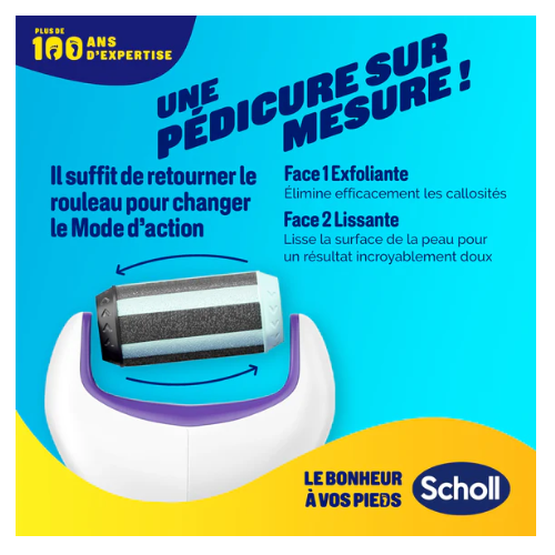 SCHOLL VELVET SMOOTH Râpe électrique Exfoliante & Contour Pied