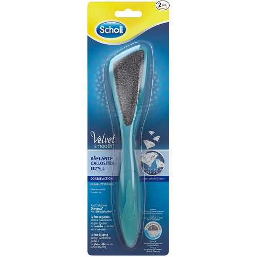 SCHOLL VELVET SMOOTH Râpe Pieds Anti-Callosités Double Face Cristaux De Diamants