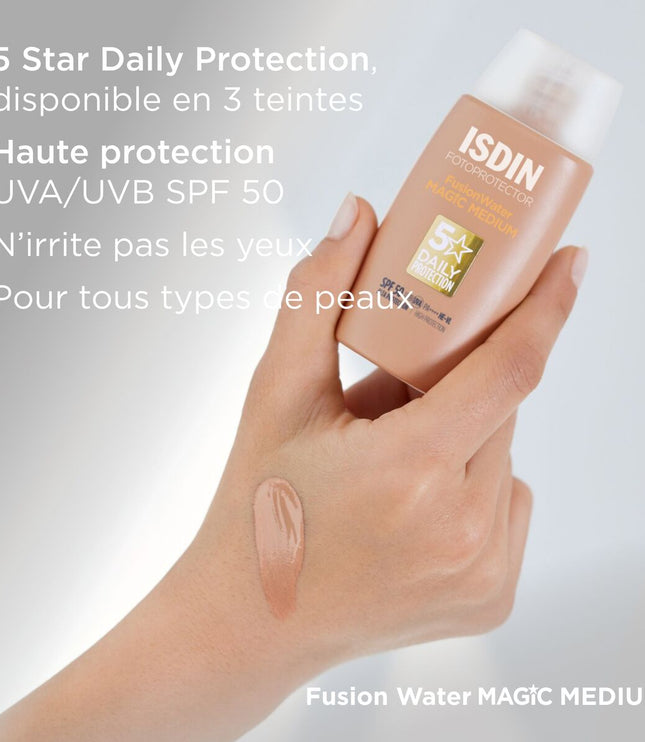 ISDIN FOTOPROTECTOR FUSION WATER MAGIC MEDIUM Crème Solaire Teintée SPF50 - 50ml
